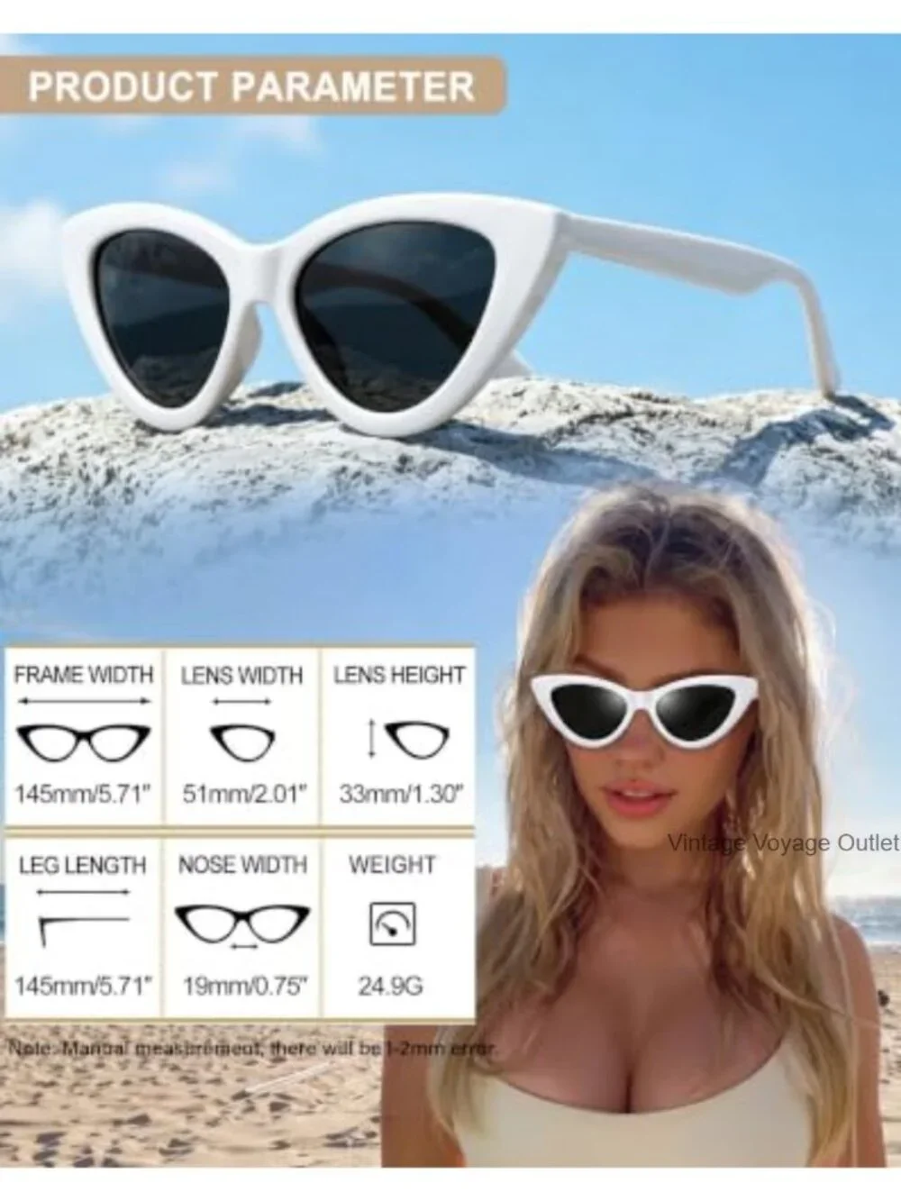 Vintage Cat Eye Sunglasses for Women UV400 Protection Polarized